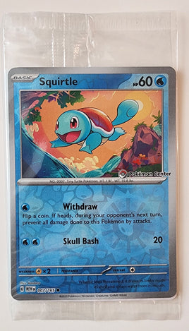 Scarlet & Violet 151 Squirtle Pokémon Center Stamped Promo Sealed 007/165